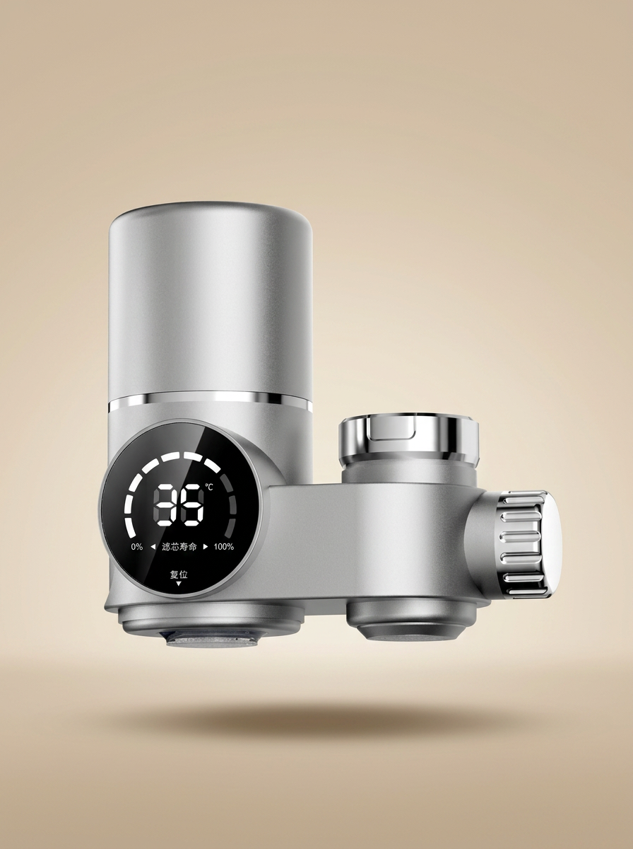 Compact kitchen tap water filter