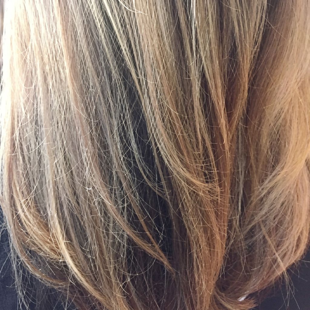 Hair shine before and after switching to filtered shower water — after